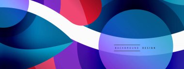 Yaratıcı geometrik duvar kağıdı. Asgari soyut arkaplan. Duvar kağıdı arkaplanı veya iniş sayfası için daire dalga ve yuvarlak şekiller kompozisyon vektör çizimi