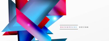 Dinamik 3d geometrik soyut arkaplan. Üçgenler ve diğer basit formlar. Duvar Kağıdı, Sancak, Arkaplan, Kart, Kitap İllüstrasyonu, İniş Sayfası