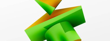 Vektör 3d soyut arkaplan. Şekiller 3 boyutlu üçgen ve silindir. Duvar kağıdı, afiş, arkaplan veya iniş için moda tekno iş şablonu