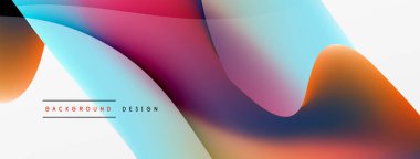 Akışkan renk soyut arkaplanı. Sıvı eğimleri, dalga desenleri. Duvar kağıdı, afiş, arkaplan veya iniş için moda tekno iş şablonu