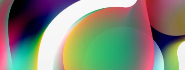 Fluid abstract background. Liquid color gradients composition. Round shapes and circle flowing design for wallpaper, banner, background or landing