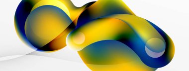 Fluid abstract background, round shapes and circle flowing design for wallpaper, banner, background or landing