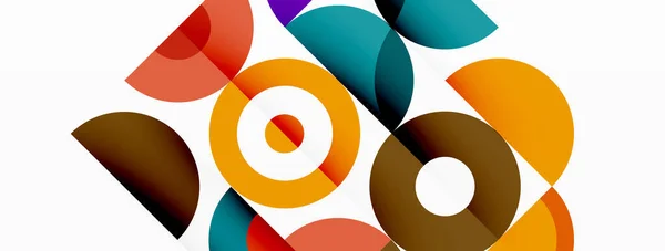 Propre Fond Cercle Minimal Modèle Coloré Pour Papier Peint Bannière — Image vectorielle