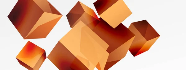 Cubes Vector Abstract Background Composition Square Shaped Basic Geometric Elements — 图库矢量图片