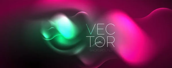 Neon Glowing Waves Magic Energy Space Light Concept Abstract Background — Stockvektor