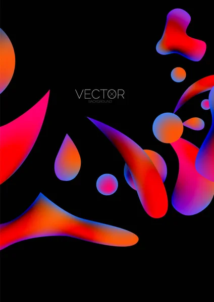 Fluid Water Drop Shape Composition Abstract Background Vector Illustration Banner — Stockový vektor