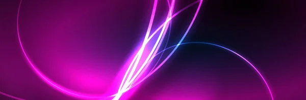 Blaue Neon Glühende Linien Magische Energie Raum Licht Konzept Abstrakte — Stockvektor