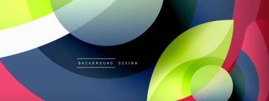 Yaratıcı geometrik duvar kağıdı. Asgari soyut arkaplan. Duvar kağıdı arkaplanı veya iniş sayfası için daire dalga ve yuvarlak şekiller kompozisyon vektör çizimi