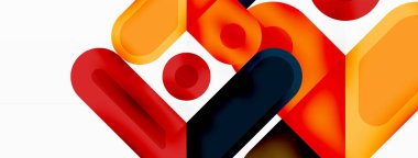 Kare ve daire en az soyut arkaplan. Duvar kağıdı afişi için vektör illüstrasyonu