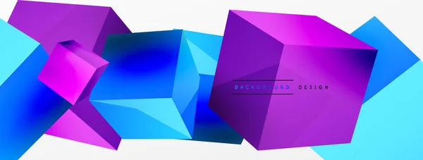 Vector Abstract Background Flying Cubes Composition Trendy Techno Business Template — Vector de stock