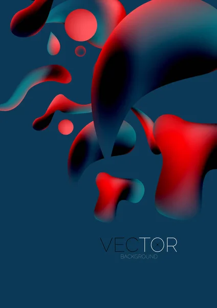 Fluid Water Drop Shape Composition Abstract Background Vector Illustration Banner — Stockvektor