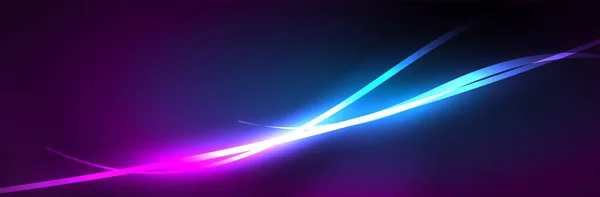 Linhas Onda Fluido Brilhante Néon Conceito Luz Espaço Energia Mágica —  Vetores de Stock