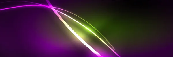 Neon Incandescente Linee Onda Fluide Magico Concetto Energia Spazio Luce — Vettoriale Stock