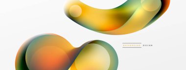 Fluid abstract background. Liquid color gradients composition. Round shapes and circle flowing design for wallpaper, banner, background or landing
