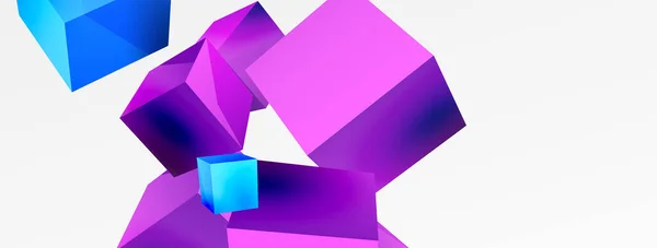 Cubes Vector Abstract Background Composition Square Shaped Basic Geometric Elements — Διανυσματικό Αρχείο