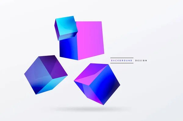 Vector Abstract Background Flying Cubes Composition Trendy Techno Business Template — Image vectorielle