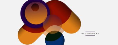 Vektör yuvarlak şekilli daireler minimum geometrik arkaplan. Duvar kağıdı afişi veya iniş sayfası için vektör illüstrasyonu