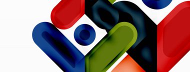 Kare ve daire en az soyut arkaplan. Duvar kağıdı afişi için vektör illüstrasyonu