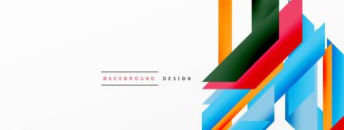 Minimum geometrik soyut arkaplan. Dinamik 3D çizgi kompozisyonu. Duvar kağıdı, afiş, arkaplan veya iniş için moda tekno iş şablonu