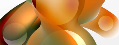 Fluid abstract background. Liquid color gradients composition. Round shapes and circle flowing design for wallpaper, banner, background or landing