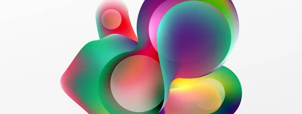 Fluid Abstract Background Liquid Color Gradients Composition Shapes Circle Flowing — Stock vektor