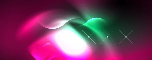 Neon Glowing Waves Magic Energy Space Light Concept Abstract Background —  Vetores de Stock