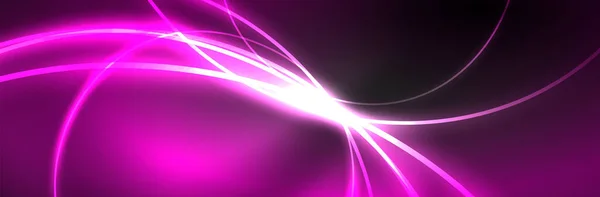 Неоновые Светящиеся Линии Волны Жидкости Магическая Концепция Пространства Света Энергии — стоковый вектор