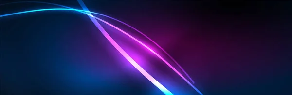Neon Parlayan Sıvı Dalga Çizgileri Sihirli Enerji Uzay Işığı Konsepti — Stok Vektör