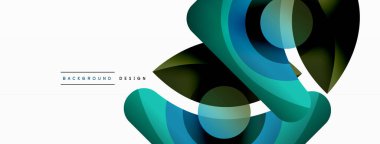 Yaratıcı geometrik duvar kağıdı. Asgari soyut arkaplan. Duvar kağıdı arkaplanı veya iniş sayfası için daire dalga ve yuvarlak şekiller kompozisyon vektör çizimi