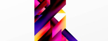 Modern trend minimalist soyut arka plan. Geometrik desen tasarımı, 3 boyutlu ve gölge efektleri. Vektör İllüstrasyonu