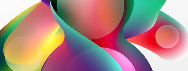 Fluid Abstract Background Liquid Color Gradients Composition Shapes Circle Flowing — Vetor de Stock
