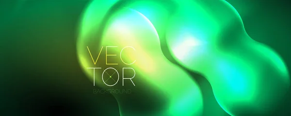 Neon Glowing Waves Magic Energy Space Light Concept Abstract Background — Stockvektor