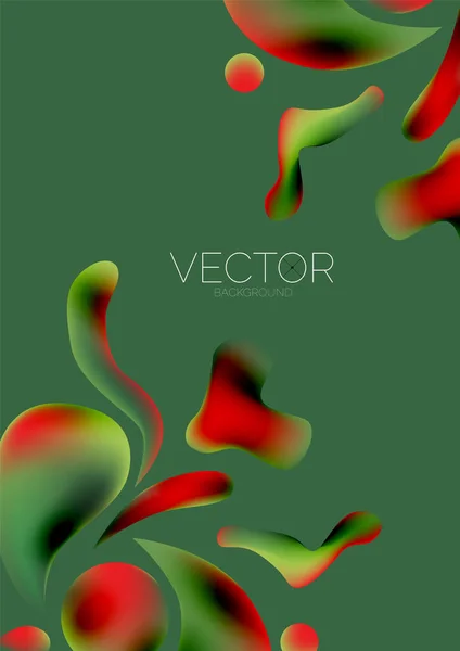 Fluid Water Drop Shape Composition Abstract Background Vector Illustration Banner — Stockový vektor