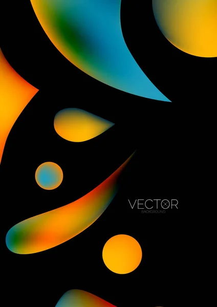 Fluid Water Drop Shape Composition Abstract Background Vector Illustration Banner — Vector de stock