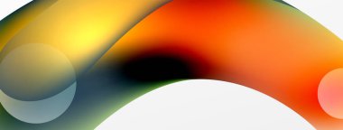 Fluid abstract background. Liquid color gradients composition. Round shapes and circle flowing design for wallpaper, banner, background or landing