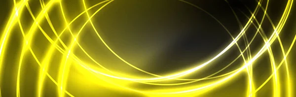 Neon Glowing Fluid Wave Lines Magic Energy Space Light Concept — Stock Vector