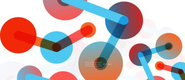 Çizgi noktaları geometrik soyut arkaplan bağlantıları. Çizgilerle birbirine bağlı çemberler. Duvar kağıdı, afiş, arkaplan veya iniş için moda tekno iş şablonu