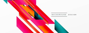 Minimum geometrik soyut arkaplan. Dinamik 3D çizgi kompozisyonu. Duvar kağıdı, afiş, arkaplan veya iniş için moda tekno iş şablonu