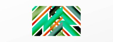 Minimum geometrik soyut arkaplan. Dinamik 3D çizgi kompozisyonu. Duvar kağıdı, afiş, arkaplan veya iniş için moda tekno iş şablonu