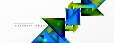 Dinamik 3d geometrik soyut arkaplan. Üçgenler ve diğer basit formlar. Duvar Kağıdı, Sancak, Arkaplan, Kart, Kitap İllüstrasyonu, İniş Sayfası