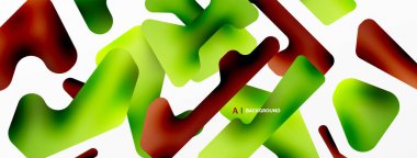 Renkli parlak soyut şekiller kompozisyonu. Duvar kağıdı, afiş, arkaplan, kart, kitap illüstrasyonu, iniş sayfası için dijital ağ geleceksel şablonu