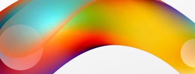 Fluid abstract background. Liquid color gradients composition. Round shapes and circle flowing design for wallpaper, banner, background or landing
