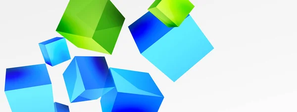 Vector Abstract Background Flying Cubes Composition Trendy Techno Business Template — Διανυσματικό Αρχείο