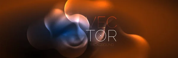 Glowing Neon Lights Abstract Shapes Composition Magic Energy Concept Template — Stockvektor