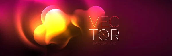 Glowing Neon Lights Abstract Shapes Composition Magic Energy Concept Template — Stockvektor
