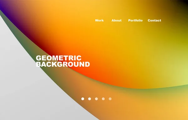 Landing Page Abstract Liquid Background Flowing Shapes Design Circle Web – stockvektor