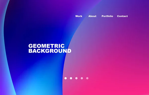 Landing Page Abstract Liquid Background Flowing Shapes Design Circle Web — Stock vektor