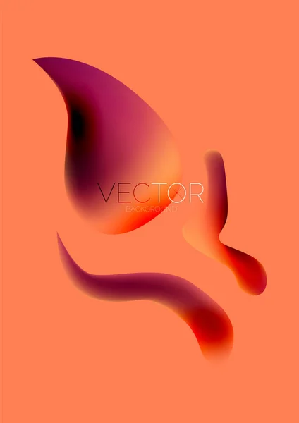 Fluid Water Drop Shape Composition Abstract Background Vector Illustration Banner — Stockvektor