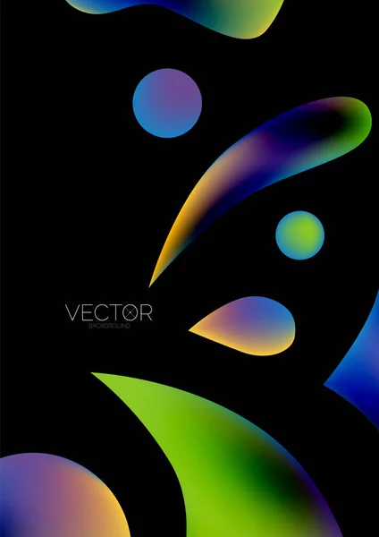 Fluid Water Drop Shape Composition Abstract Background Vector Illustration Banner — Image vectorielle