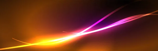 中子发光流体波线 神奇的能量空间光的概念 抽象的背景墙纸设计 — 图库矢量图片